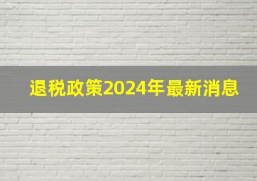 退税政策2024年最新消息