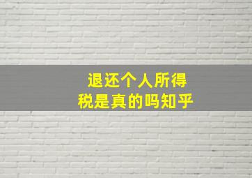 退还个人所得税是真的吗知乎