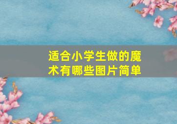 适合小学生做的魔术有哪些图片简单