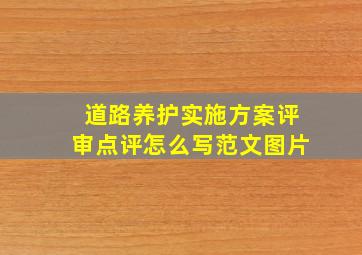 道路养护实施方案评审点评怎么写范文图片