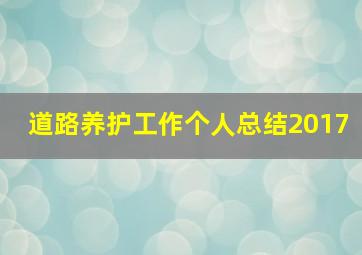 道路养护工作个人总结2017