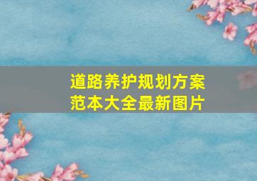 道路养护规划方案范本大全最新图片