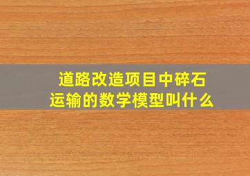 道路改造项目中碎石运输的数学模型叫什么