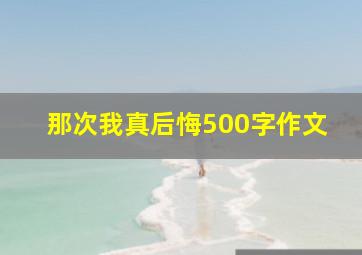 那次我真后悔500字作文