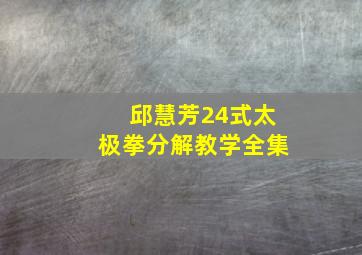 邱慧芳24式太极拳分解教学全集