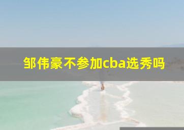 邹伟豪不参加cba选秀吗