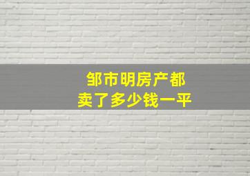 邹市明房产都卖了多少钱一平