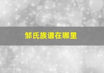 邹氏族谱在哪里