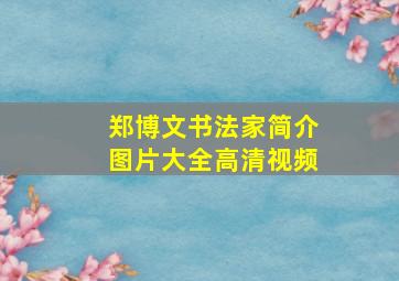 郑博文书法家简介图片大全高清视频