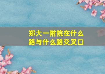 郑大一附院在什么路与什么路交叉口