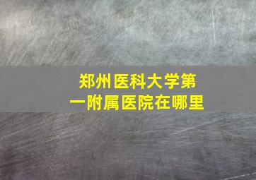 郑州医科大学第一附属医院在哪里