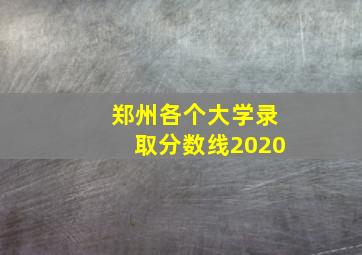 郑州各个大学录取分数线2020