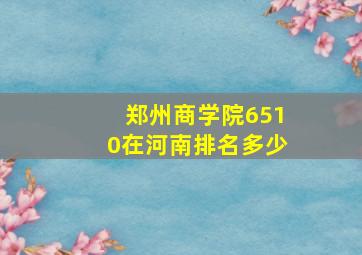 郑州商学院6510在河南排名多少