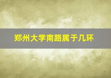 郑州大学南路属于几环