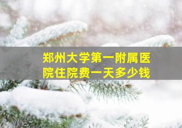 郑州大学第一附属医院住院费一天多少钱