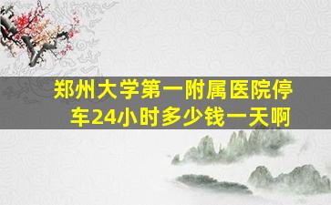 郑州大学第一附属医院停车24小时多少钱一天啊