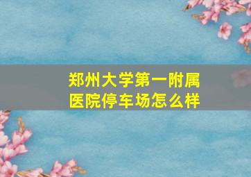 郑州大学第一附属医院停车场怎么样