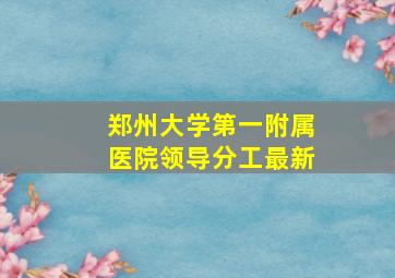 郑州大学第一附属医院领导分工最新