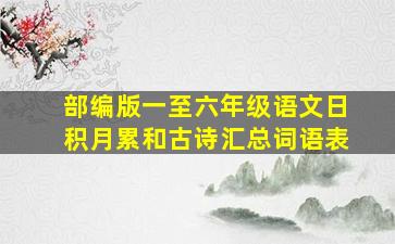 部编版一至六年级语文日积月累和古诗汇总词语表