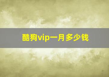 酷狗vip一月多少钱