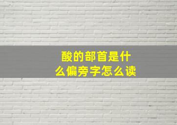 酸的部首是什么偏旁字怎么读