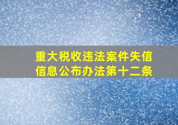 重大税收违法案件失信信息公布办法第十二条