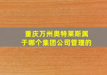 重庆万州奥特莱斯属于哪个集团公司管理的