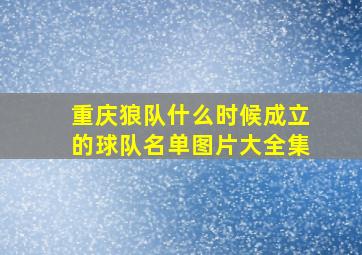 重庆狼队什么时候成立的球队名单图片大全集