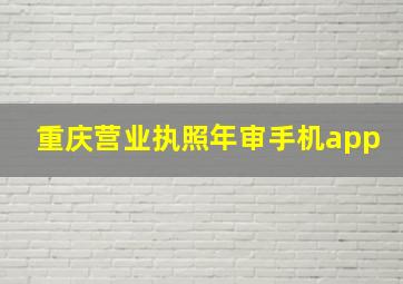 重庆营业执照年审手机app