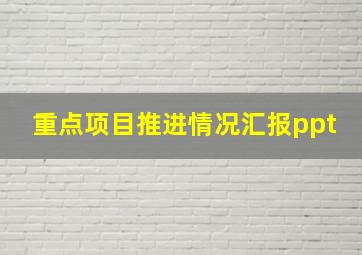 重点项目推进情况汇报ppt