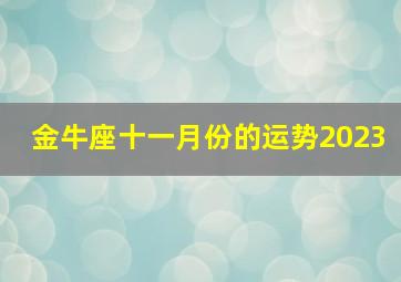 金牛座十一月份的运势2023