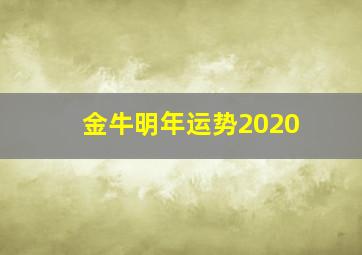 金牛明年运势2020