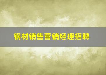 钢材销售营销经理招聘