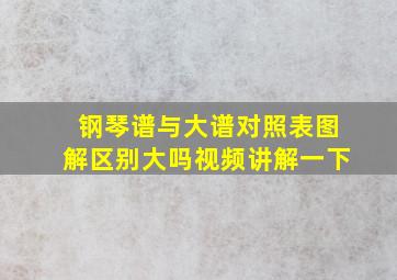 钢琴谱与大谱对照表图解区别大吗视频讲解一下