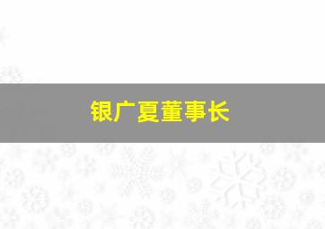 银广夏董事长