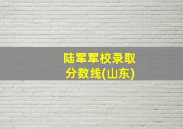 陆军军校录取分数线(山东)