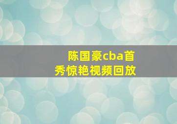 陈国豪cba首秀惊艳视频回放