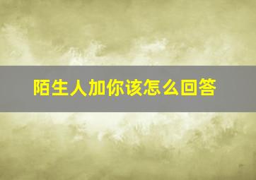 陌生人加你该怎么回答