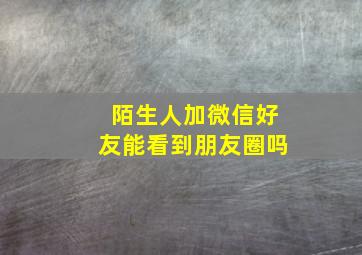 陌生人加微信好友能看到朋友圈吗