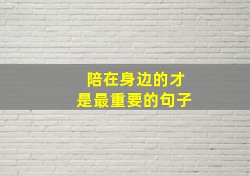 陪在身边的才是最重要的句子