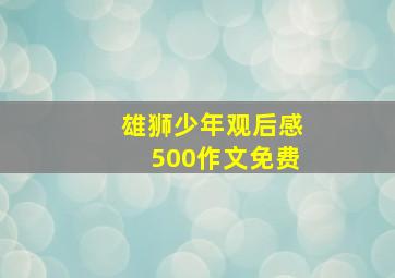 雄狮少年观后感500作文免费