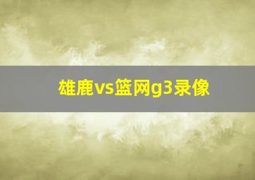 雄鹿vs篮网g3录像