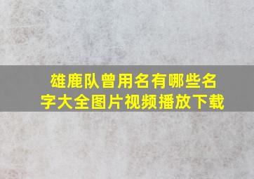 雄鹿队曾用名有哪些名字大全图片视频播放下载