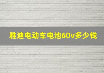 雅迪电动车电池60v多少钱