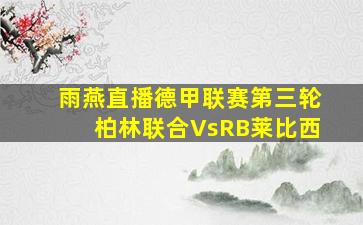 雨燕直播德甲联赛第三轮柏林联合VsRB莱比西