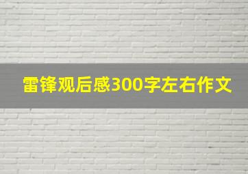 雷锋观后感300字左右作文