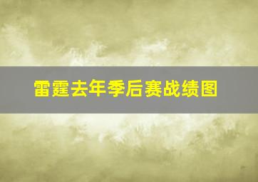 雷霆去年季后赛战绩图