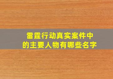 雷霆行动真实案件中的主要人物有哪些名字