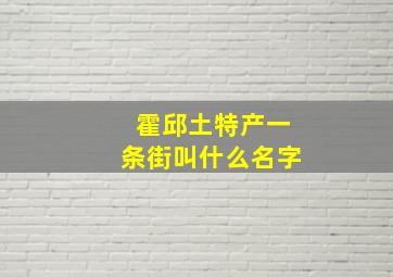 霍邱土特产一条街叫什么名字