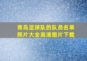 青岛足球队的队员名单照片大全高清图片下载